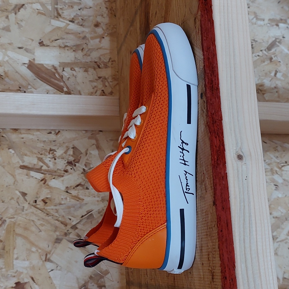Tommy Hilfiger Orange Knit Low-Top Sneakers